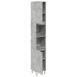 Bathroom Cabinet Concrete Grey 30x30x190 cm Engineered Wood 857198