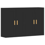 Wall Mounted Cabinets 2 pcs Black Engineered Wood 3197978