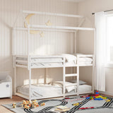 ZNTS Bunk Bed without Mattress White 75x190 cm Small Single Solid Wood Pine 3282130