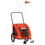 Pet Bike Trailer Orange and Grey Oxford Fabric and Iron 93984