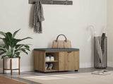 Hall Bench with Cushion with Shelf Artisan Oak 60 x 38 x 46 cm 891503
