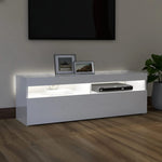 ZNTS TV Cabinet with LED Lights High Gloss White 120x35x40 cm 804379