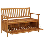 ZNTS Garden Storage Bench 120 cm Solid Acacia Wood 310279