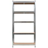 5-Layer Heavy-duty Shelves 5 pcs Silver Steel&Engineered Wood 271518