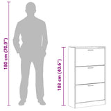 Shoe Cabinet Black 63x24x103 cm Engineered Wood 342552