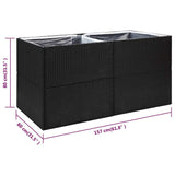 Garden Planter Black 157x80x80 cm Poly Rattan 319174
