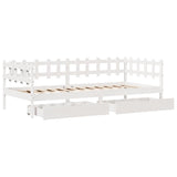 Daybed with Drawers without Mattress White 80x200 cm Solid Wood 3302133
