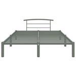 ZNTS 284666 Bed Frame without Mattress Grey Metal 160x200 cm