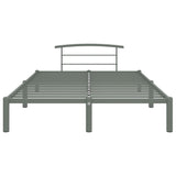ZNTS 284666 Bed Frame without Mattress Grey Metal 160x200 cm