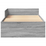 Bed Frame without Mattress Grey Sonoma 100x200 cm Engineered Wood 849577