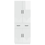 Cabinet Set 2 pcs High Gloss White Engineered Wood 3416830