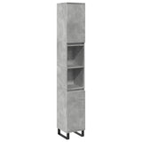 Bathroom Cabinet Concrete Grey 30x30x190 cm Engineered Wood 857201