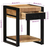 Side Table 40x40x50 cm Solid Rough Wood Mango 4015941