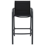 Garden Bar Chair Set of 4 Black Textilene, Steel Standard 48117