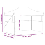 Professional Folding Party Tent with 3 Sidewalls 280x410x315 cm Steel White 48899