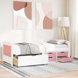 Day Bed with 5 Drawers without Mattress IRUN White&Pink 90x200 cm 3314683