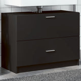 Sink Cabinet Black 78x37x59 cm Engineered Wood 848116