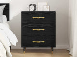 Bedside Cabinet Black Oak 40 x 40 x 66 cm Engineered Wood 882100