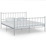 Bed Frame without Mattress Grey Metal 200x200 cm 324966