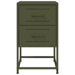 ZNTS Bedside Cabinet Olive Green 36x39x60.5 cm Steel 846466