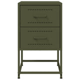 ZNTS Bedside Cabinet Olive Green 36x39x60.5 cm Steel 846466