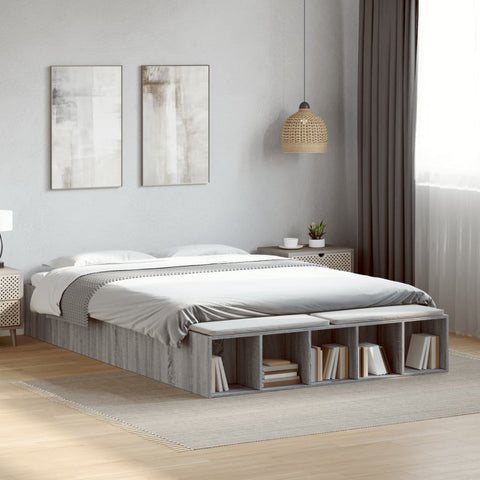 Bed Frame without Mattress Grey Sonoma 140x200 cm 3280571