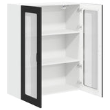 Wall Glass Cabinet LUCCA Black 80 x 31 x 100 cm Engineered Wood 885156