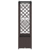 Raised Bed with Trellis and Roof Brown 204 x 40 x 141 cm PP 42032508