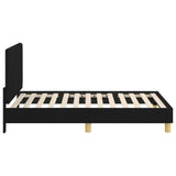Children's Bed Frame with Headboard Black 80 x 160 cm Fabric 42010986