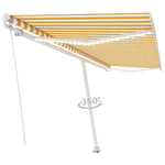 ZNTS Manual Retractable Awning with LED 500x300 cm Yellow and White 3069583