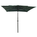 3-Tier Garden Parasol with Aluminium Pole Green 2.5x2.5 m 313837