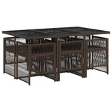 Garden Dining Set Brown and cream 3210909