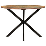 ZNTS Dining Table Ø110x78 cm Solid Wood Reclaimed and Steel 338455