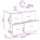 Bathroom Furniture Set 2 pcs Black Oak Engineered Wood 3403969