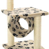 Cat Tree with Sisal Scratching Posts 65 cm Beige Paw Print 170549
