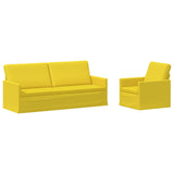 Sofa Set 2 pcs Light Yellow Fabric 3433171