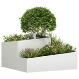 Garden Planter White 80 x 80 x 50 cm Cold-rolled Steel 873579