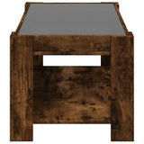 Coffee Table with LED Smoked Oak 93x53x45 cm Engineered Wood 847557