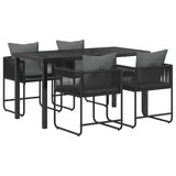 Garden Dining Set 5 pcs Black and Anthracite 140 x 80 x 73 cm 3448908