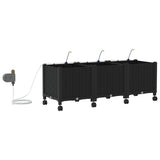 Garden Planter with Irrigation&Wheels 3 pcs Black PP 3423082