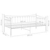 Sofa Bed Frame without Mattress White Metal 90x200 cm 324756