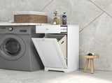 Single Hamper Laundry Storage Cabinet - White T3398P344538