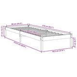 Extra Long Bed Frame without Mattress White 90x210 cm Solid Wood Pine 852403