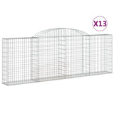 Arched Gabion Baskets 13 pcs 300x30x100/120 cm Galvanised Iron 3146532