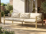 Garden Bench with Cushions, 3-Seater Sofa with Backrest, Armrest and Back Cushions, 185 x 66 x 64cm, T3398P555171