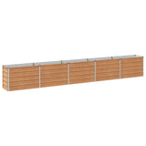 Raised Garden Bed Wood Brown 400 x 40 x 55 cm cold-rolled steel 8006273