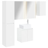 Bathroom Cabinet Set 5 pcs White Engineered Wood 3407327