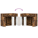 Sideboard FLORIN Smoked Oak 88.5 x 30.5 x 73 cm Engineered Wood 880316