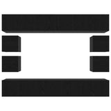 TV Cabinet Set 8 pcs Black Oak Engineered Wood 3332532