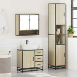 3 Piece Bathroom Furniture Set Sonoma Oak Engineered Wood 3301106